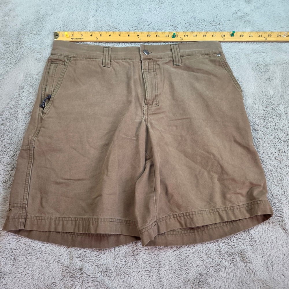 Columbia Canvas Cargo Shorts Mens 34W Outdoor Utility Hiking Duck Canvas Brown